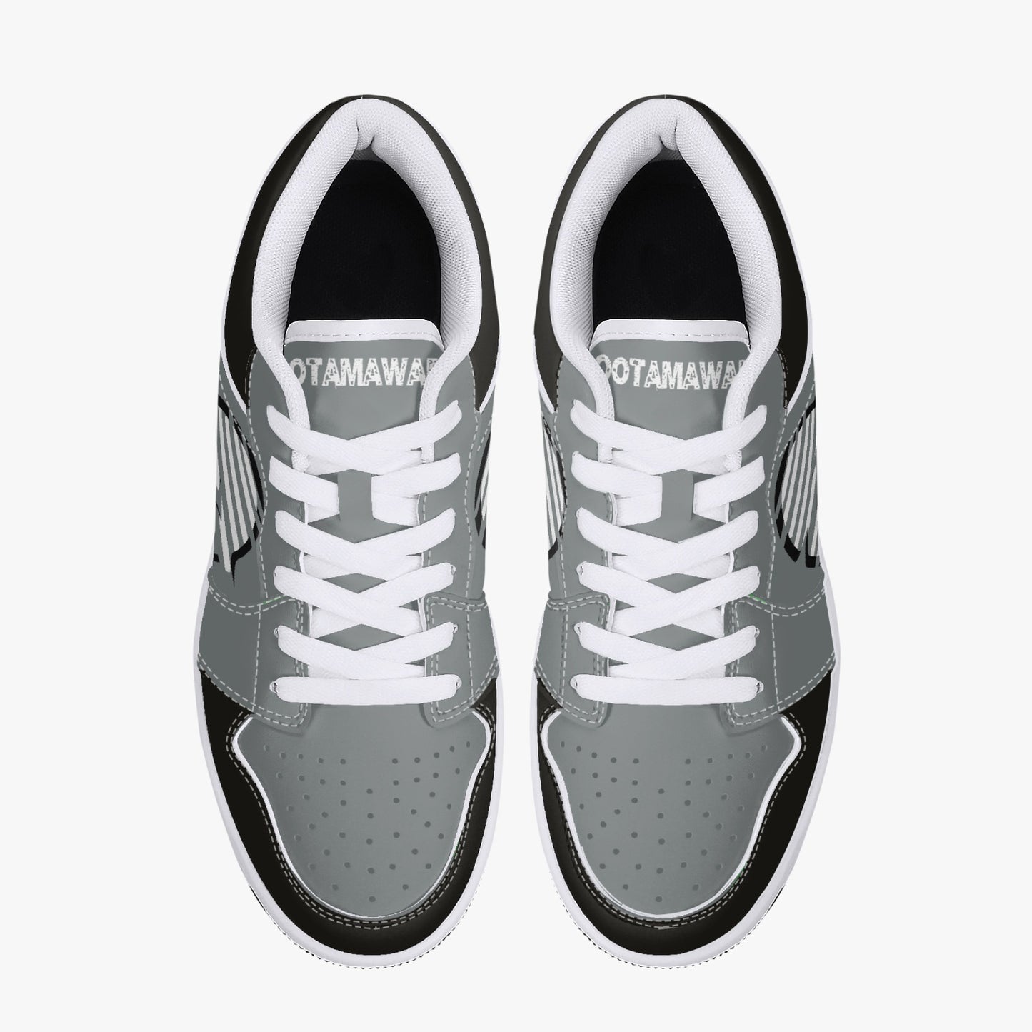 Low-Top Leather Gray Sneakers