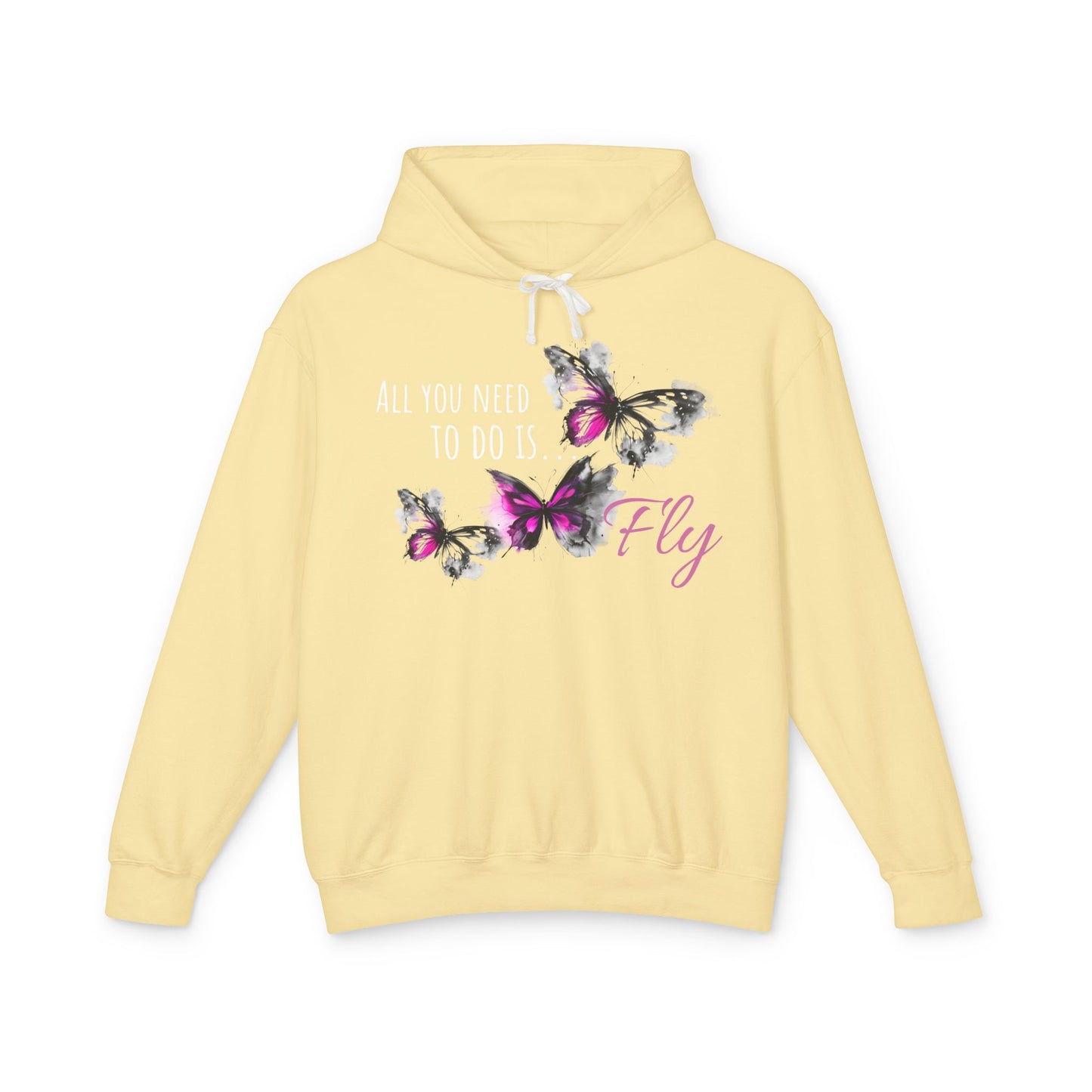 Fly Desing, Unisex Lightweight Hooded Sweatshirt, 100% ring-spun US cotton