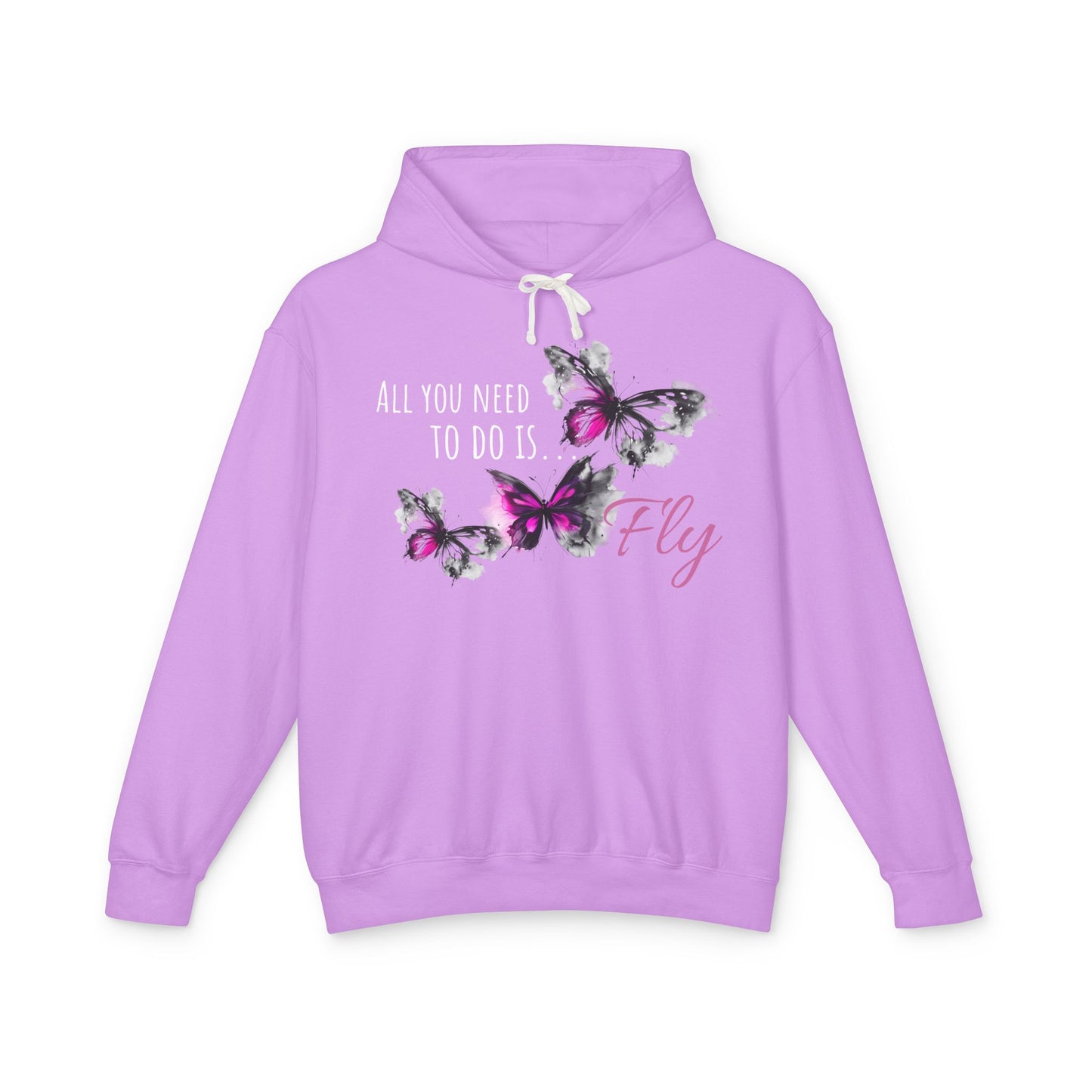 Fly Desing, Unisex Lightweight Hooded Sweatshirt, 100% ring-spun US cotton