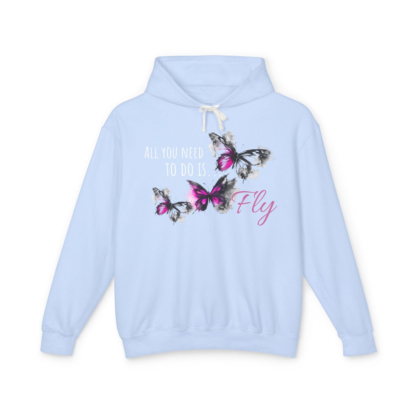 Fly Desing, Unisex Lightweight Hooded Sweatshirt, 100% ring-spun US cotton