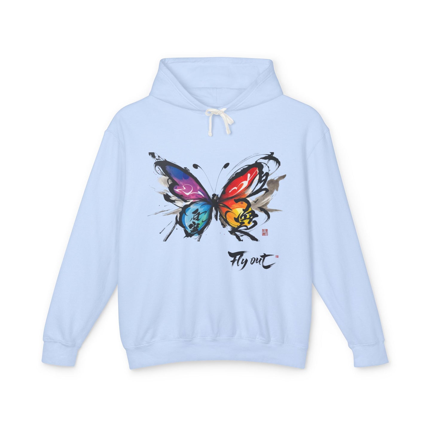 Unisex Lightweight Hooded Sweatshirt graffiti butterfly Fly out
