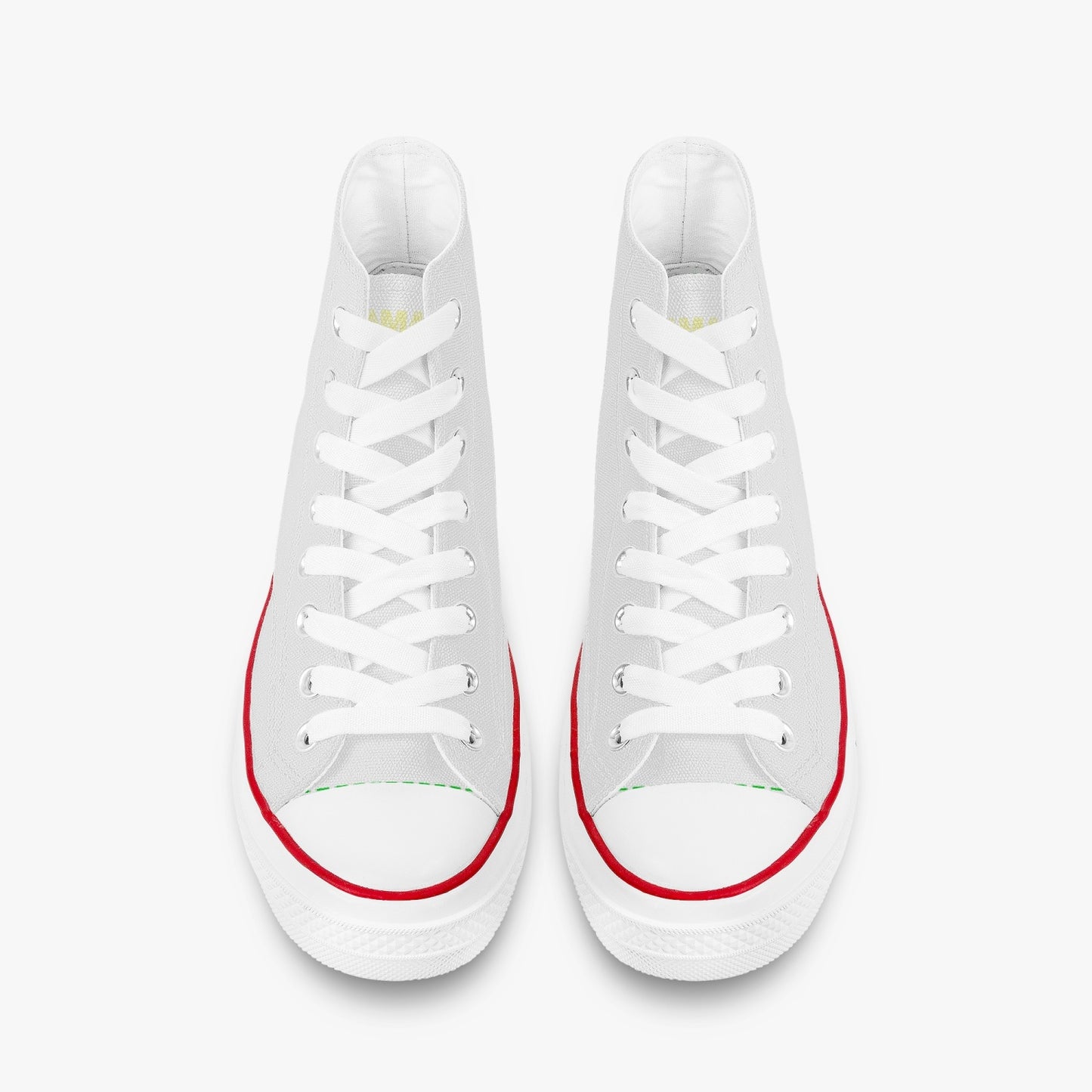 High-Top Canvas Shoes - White/ Yellow logo