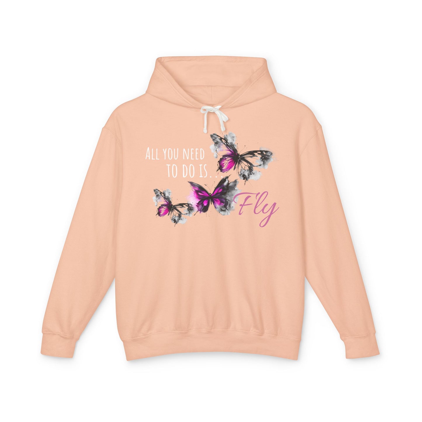 Fly Desing, Unisex Lightweight Hooded Sweatshirt, 100% ring-spun US cotton
