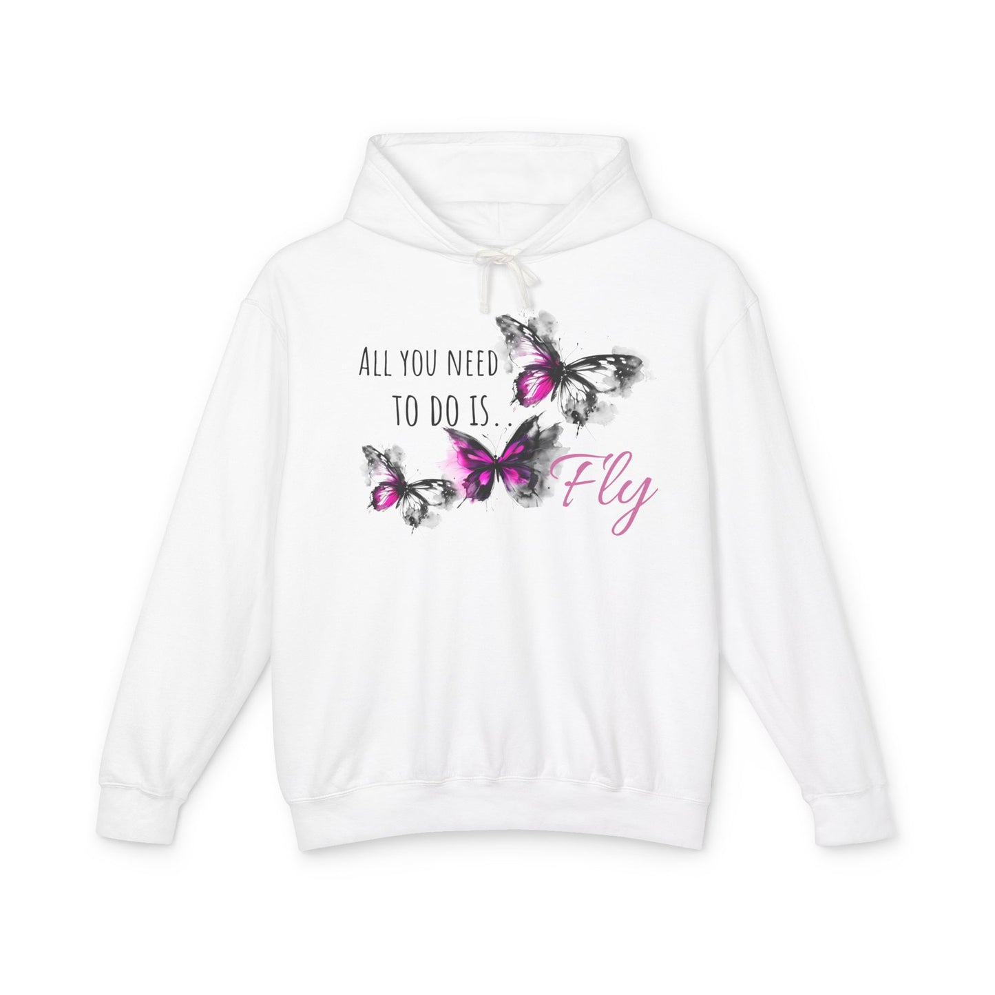 Fly Desing, Unisex Lightweight Hooded Sweatshirt, 100% ring-spun US cotton