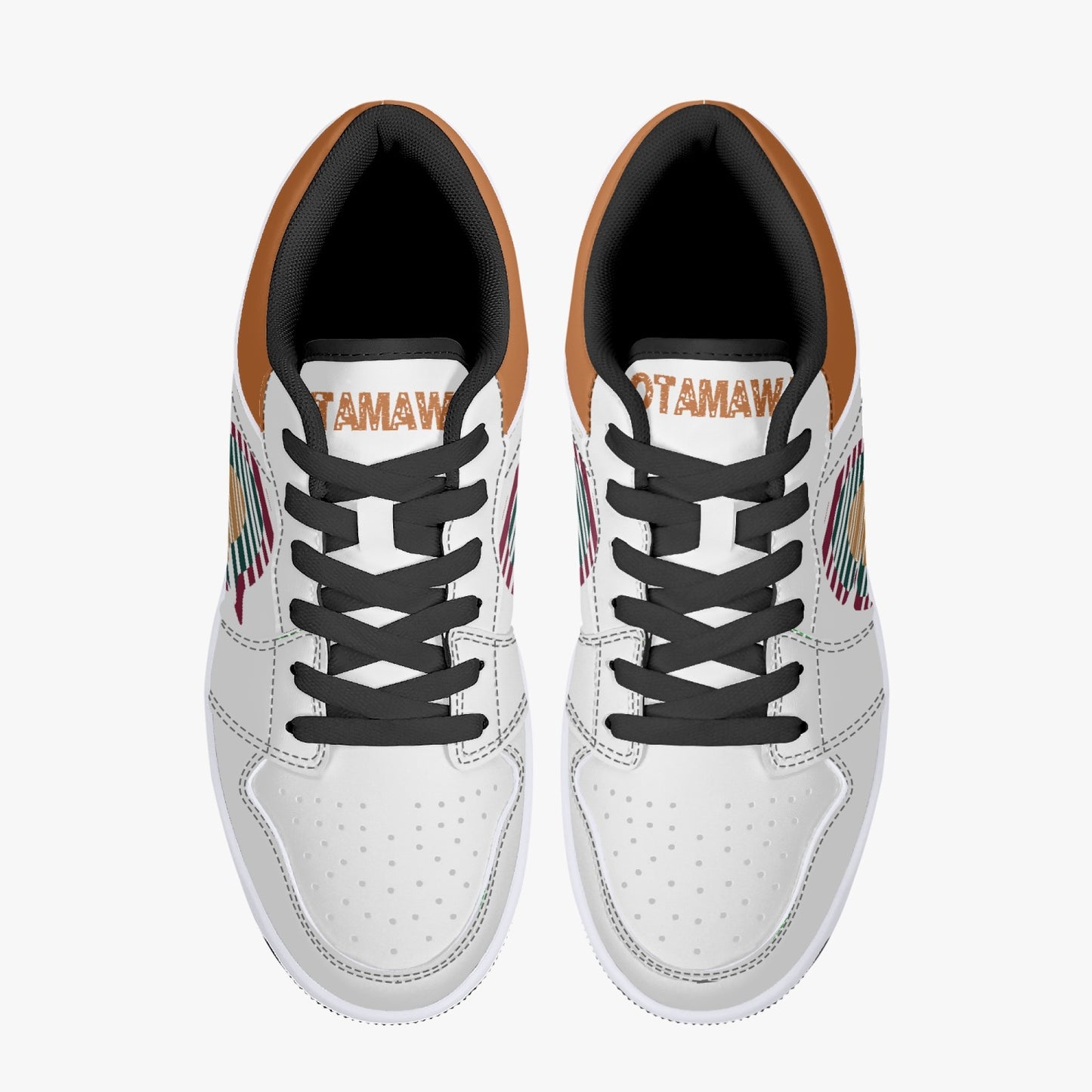 Low-Top Leather Sneakers - White/Colors