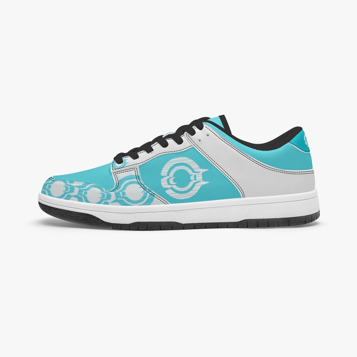 Dunk Stylish Low-Top Leather Sneakers Blue-White logo