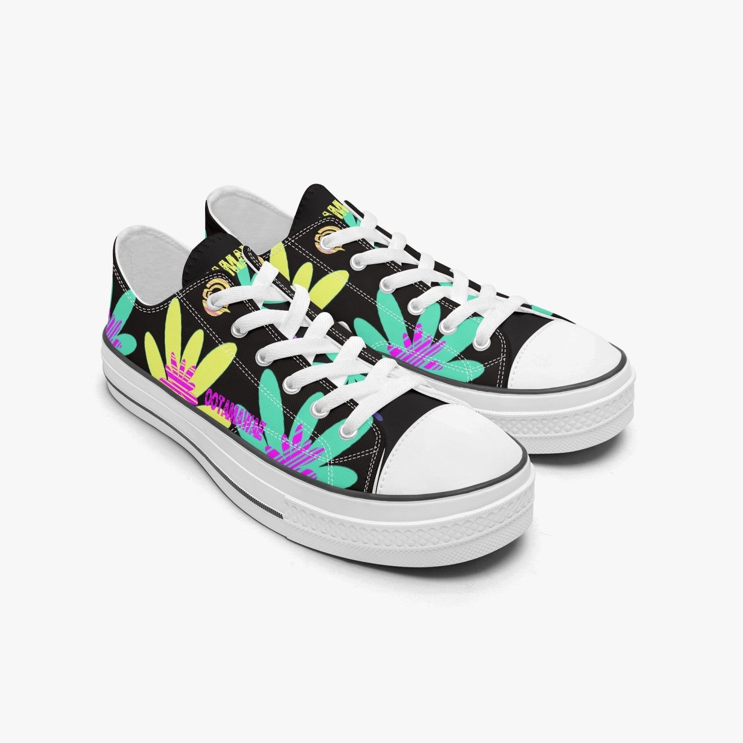 Low Canvas Shoes-White sole Night Spring