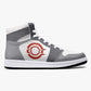 High-Top Leather Sneakers - White / Grey