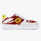 Low-Top Leather Sports Sneakers Red Cloud