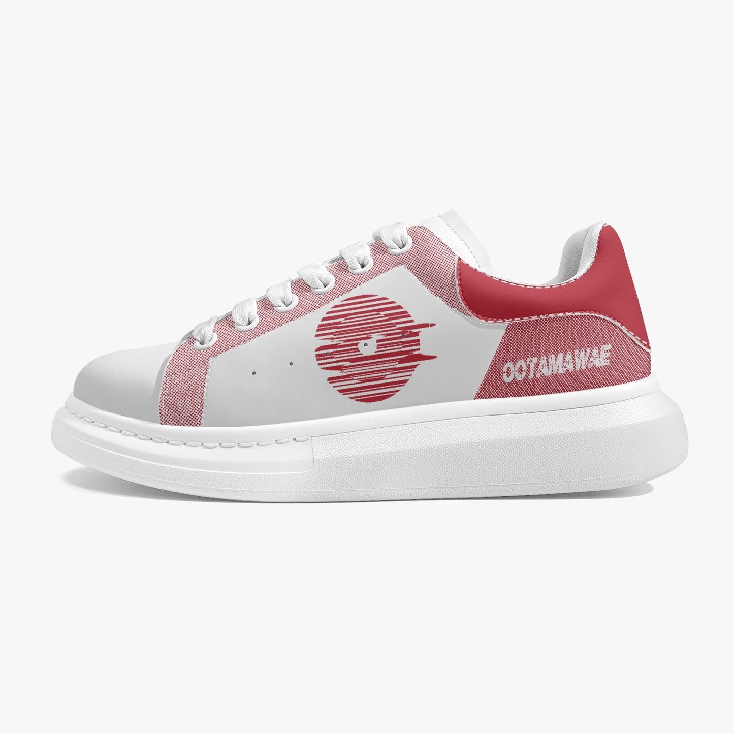 Lifestyle Low-Top Leather Sneakers - White/Red