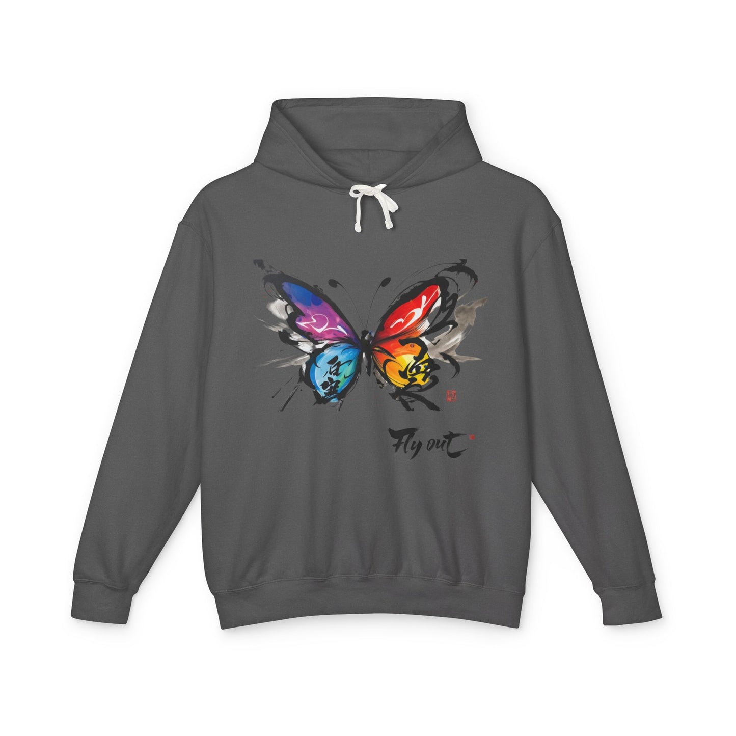 Unisex Lightweight Hooded Sweatshirt graffiti butterfly Fly out
