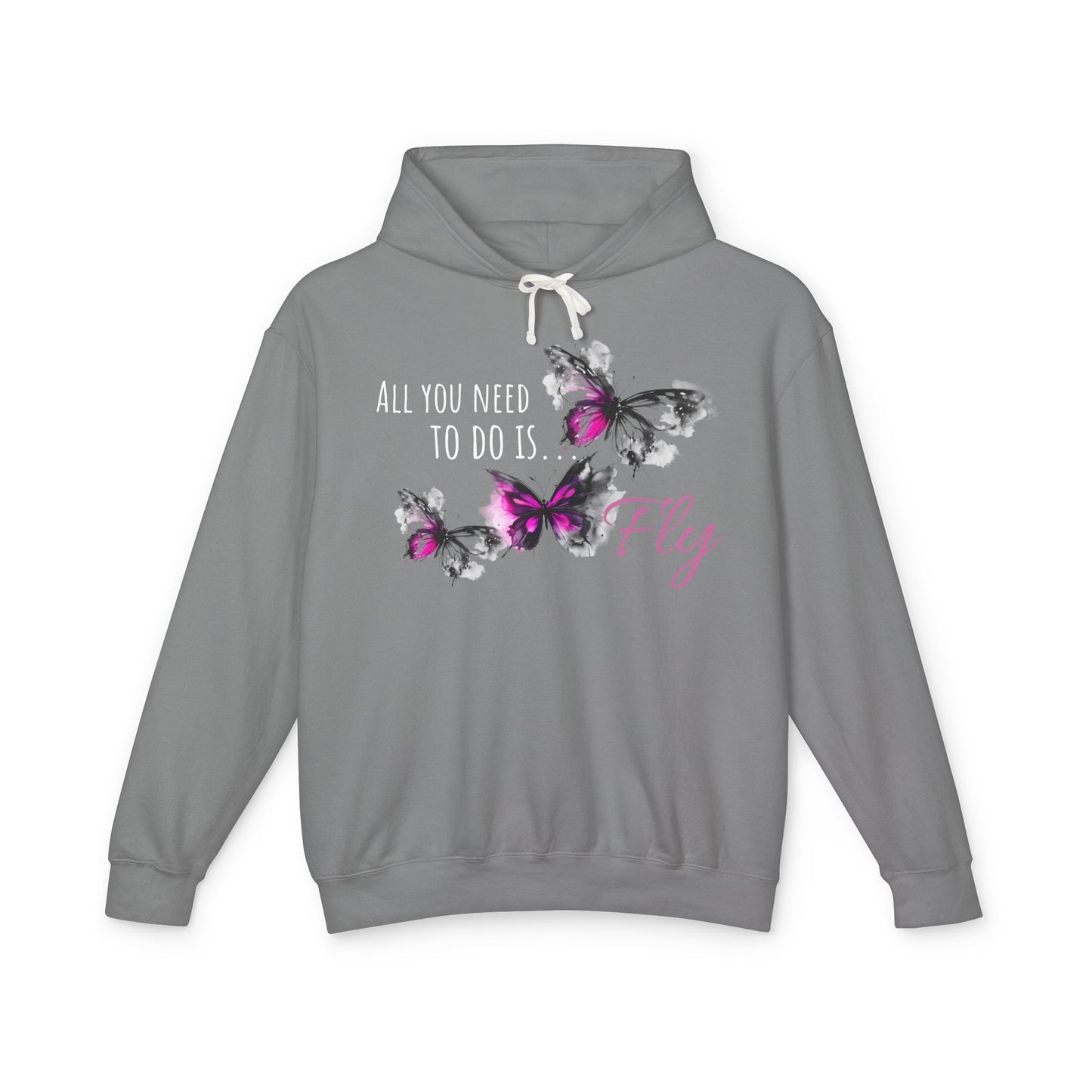 Fly Desing, Unisex Lightweight Hooded Sweatshirt, 100% ring-spun US cotton