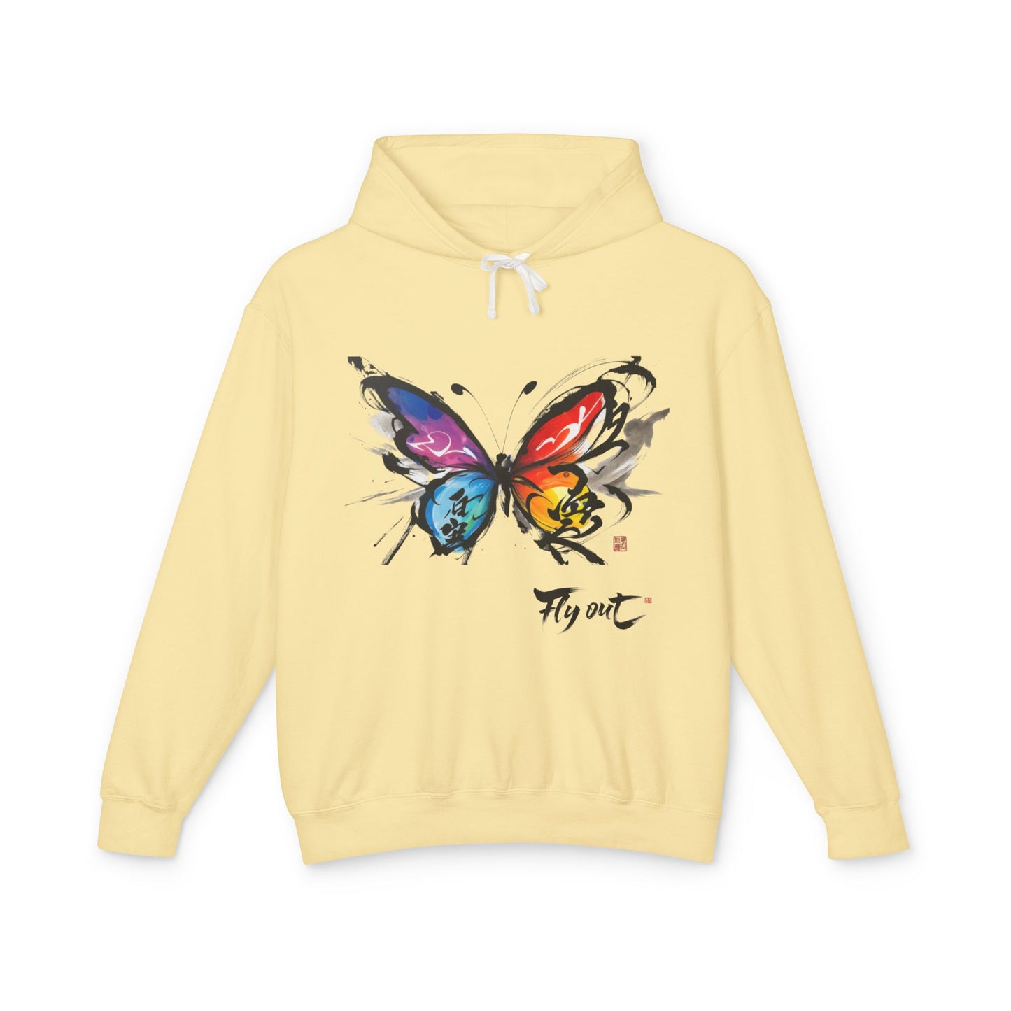 Unisex Lightweight Hooded Sweatshirt graffiti butterfly Fly out