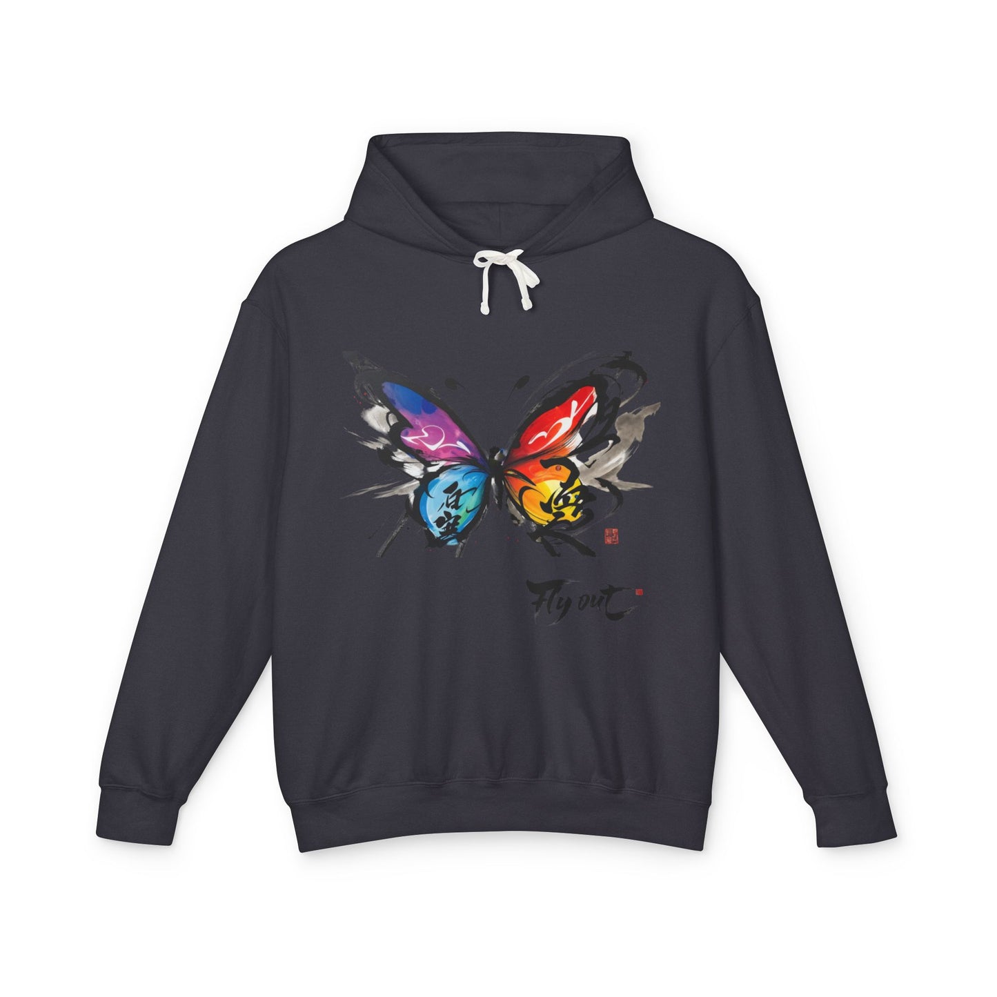 Unisex Lightweight Hooded Sweatshirt graffiti butterfly Fly out