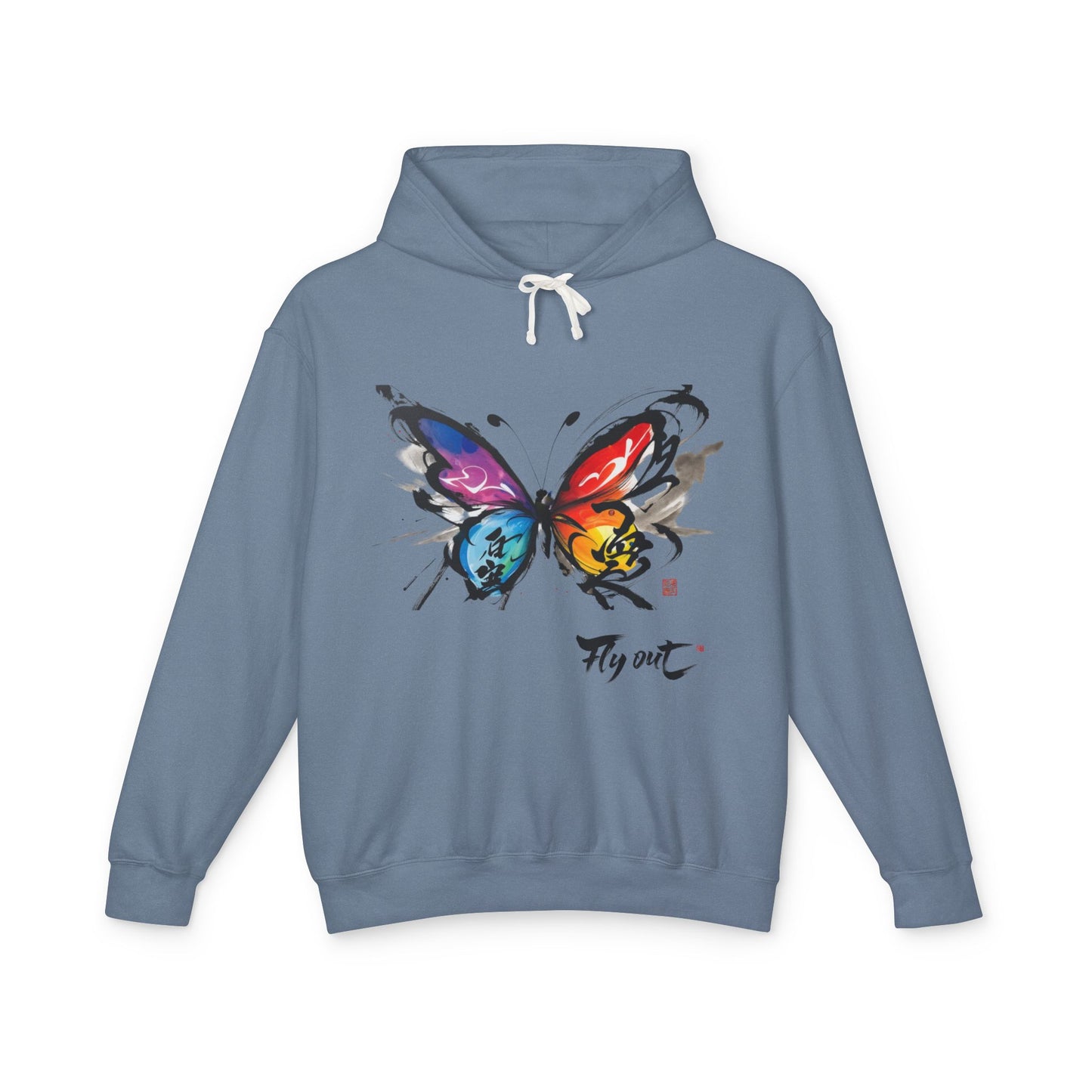 Unisex Lightweight Hooded Sweatshirt graffiti butterfly Fly out