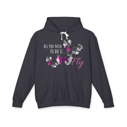Fly Desing, Unisex Lightweight Hooded Sweatshirt, 100% ring-spun US cotton