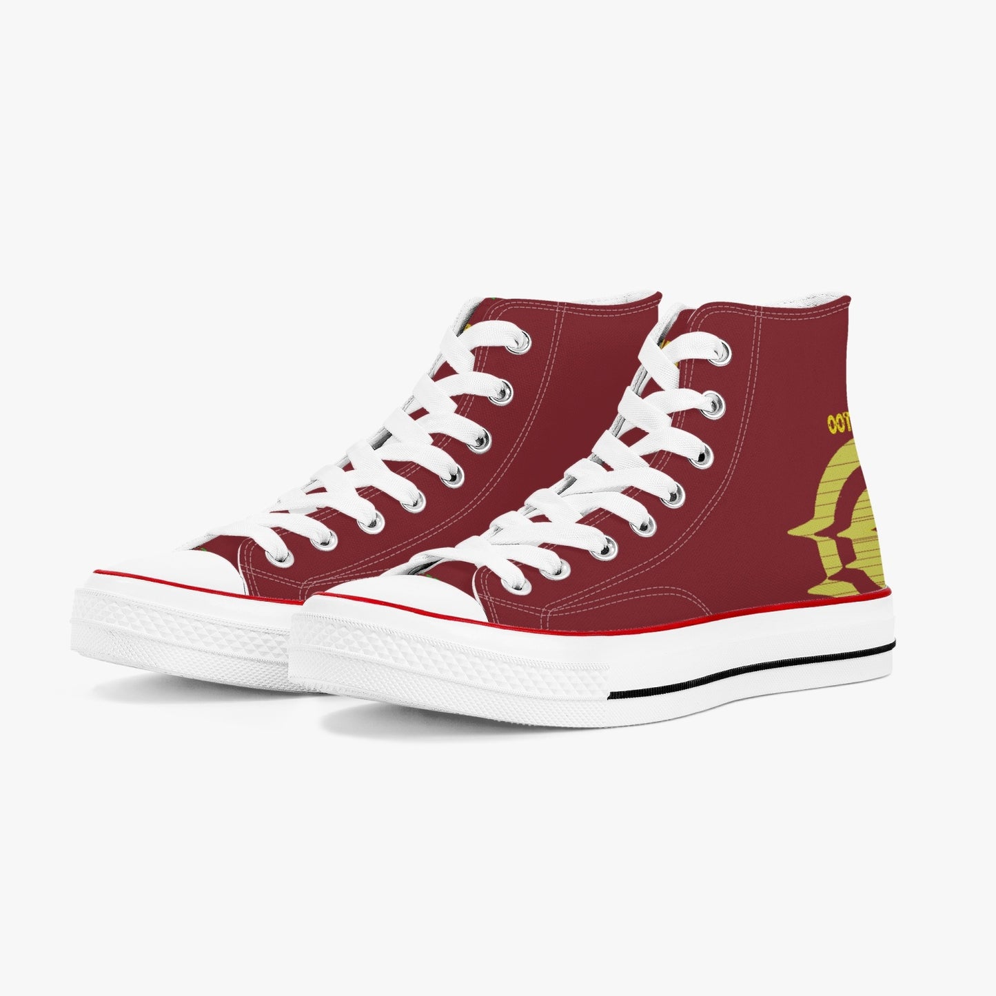 High-Top Canvas Shoes - Tinto/Yellow logo