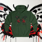 Unisex  Full Zip Hoodie Butterfly Japanese Graffiti design