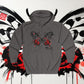 Unisex  Full Zip Hoodie Butterfly Japanese Graffiti design