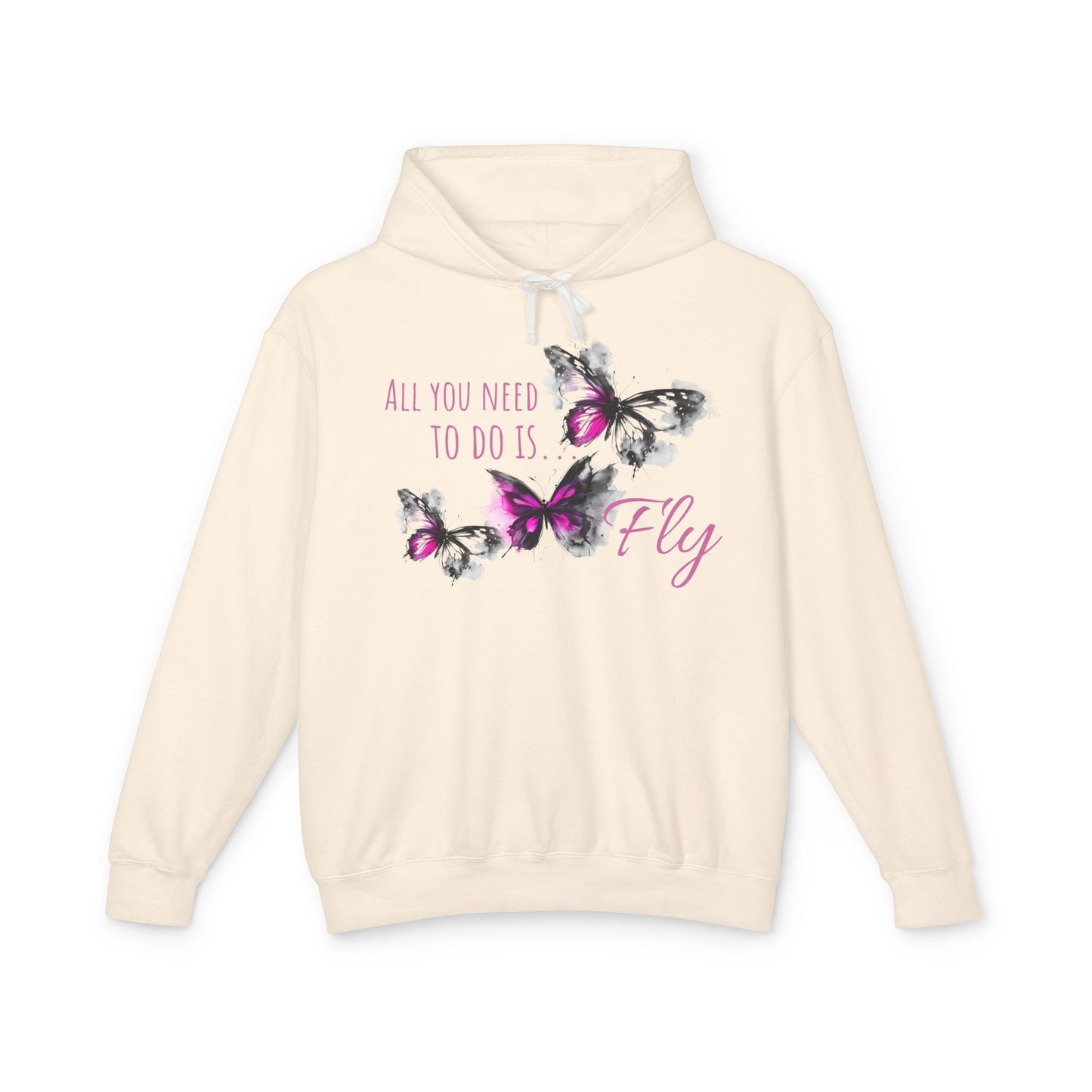 Fly Desing, Unisex Lightweight Hooded Sweatshirt, 100% ring-spun US cotton