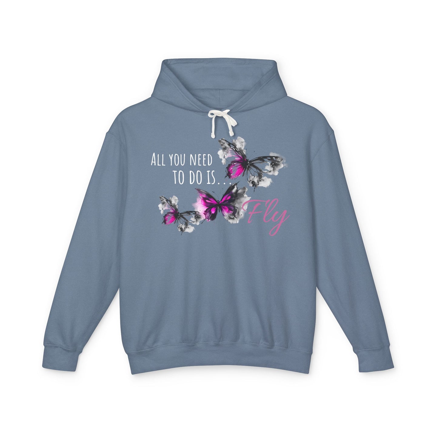 Fly Desing, Unisex Lightweight Hooded Sweatshirt, 100% ring-spun US cotton