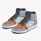 High-Top Leather Sneakers Blue\Orange