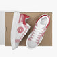 Lifestyle Low-Top Leather Sneakers - White/Red