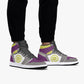 High-Top Leather Sneakers Grrey-Yellow-Purple