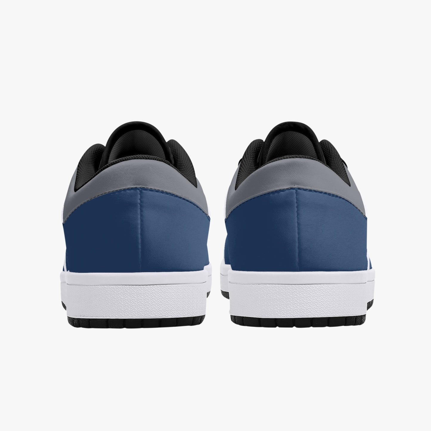 Low-Top Leather Sneakers - Blue Navy/Grey