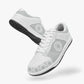 Dunk Stylish Low-Top Leather Sneakers Grey-white logo