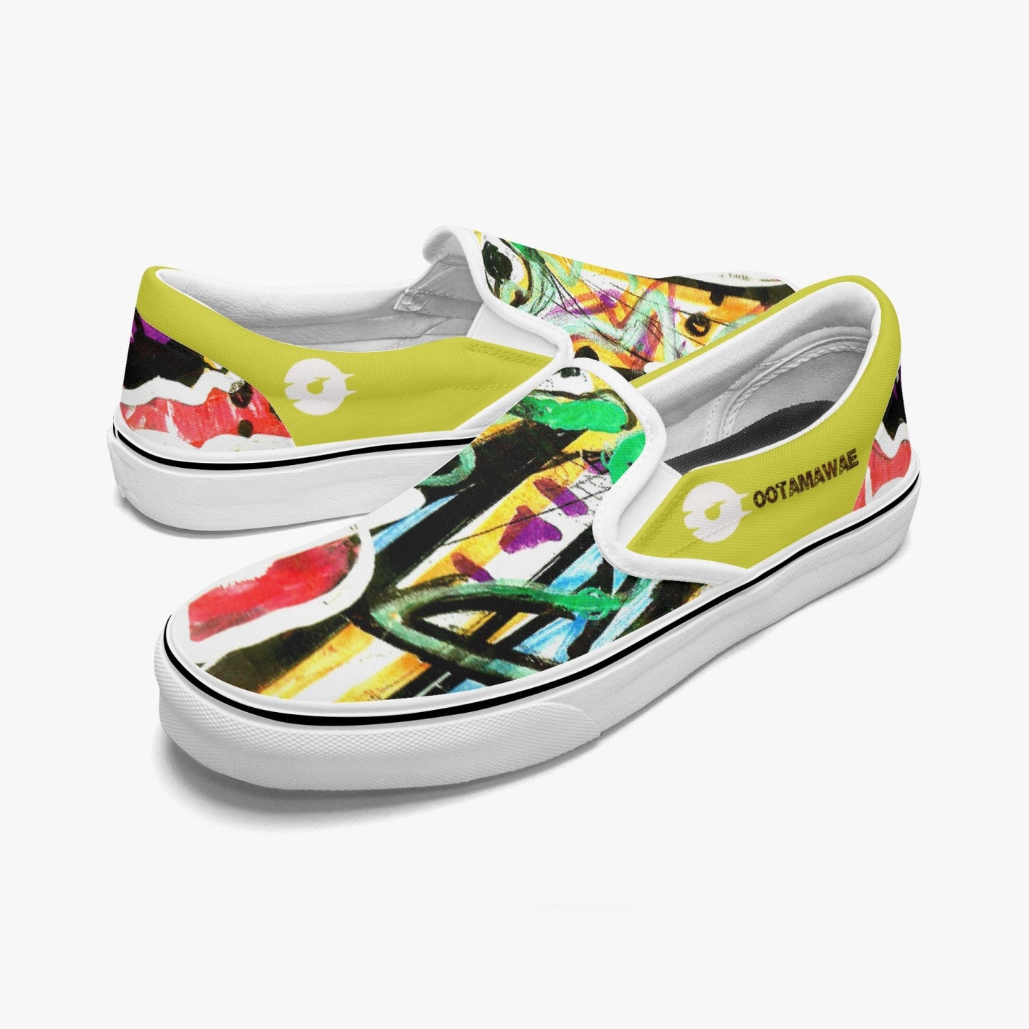 Art in Yellow AOP Slip-On Shoes