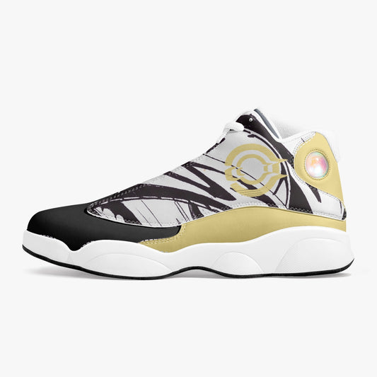 Leather Basketball Sneakers - Black-Yellow