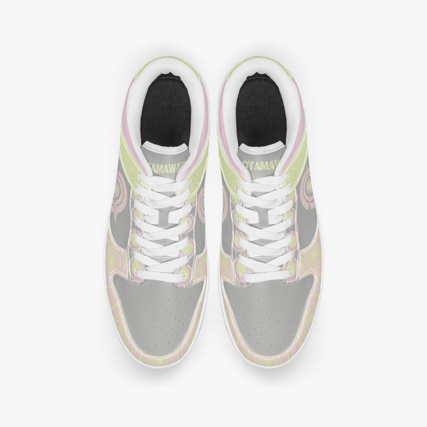 Dunk Stylish Low-Top Leather Sneakers Pink/Yellow