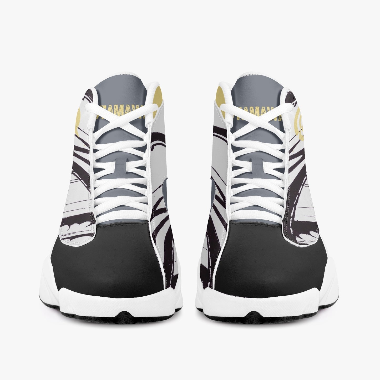 Leather Basketball Sneakers - Black-Yellow