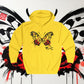 Unisex  Full Zip Hoodie Butterfly Japanese Graffiti design