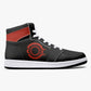 High-Top Leather Sneakers - Black /Red Logo