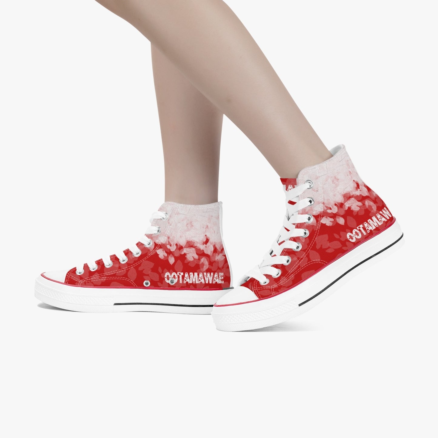 Red Leaves High-Top Canvas Shoes