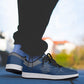 Low-Top Leather Sneakers - Blue Navy/Grey