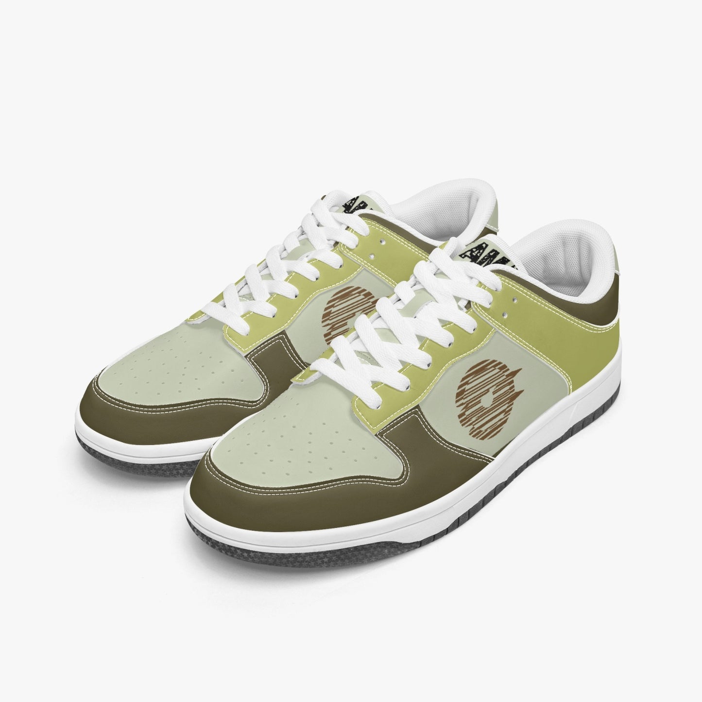 Dunk Stylish Low-Top Leather Sneakers Brown/Mostaza