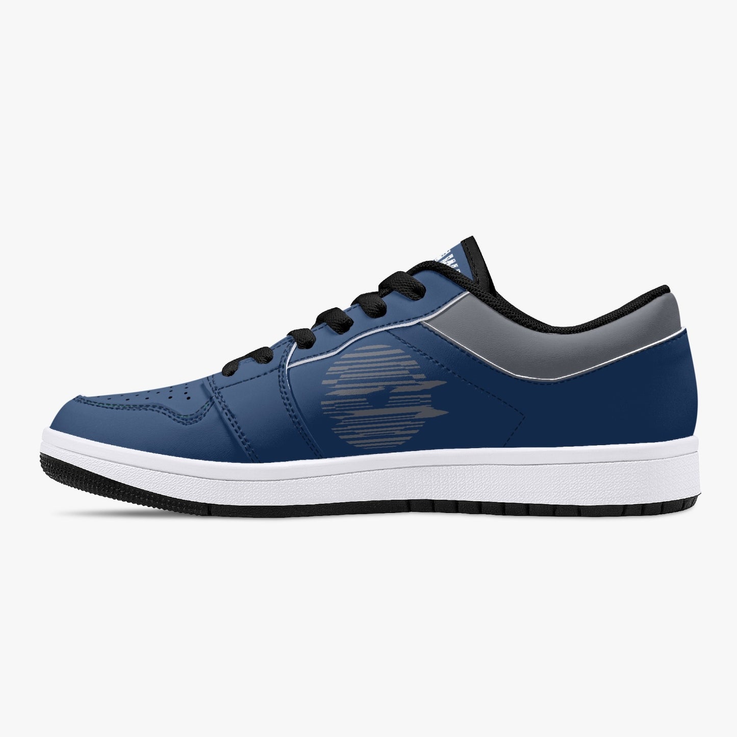 Low-Top Leather Sneakers - Blue Navy/Grey