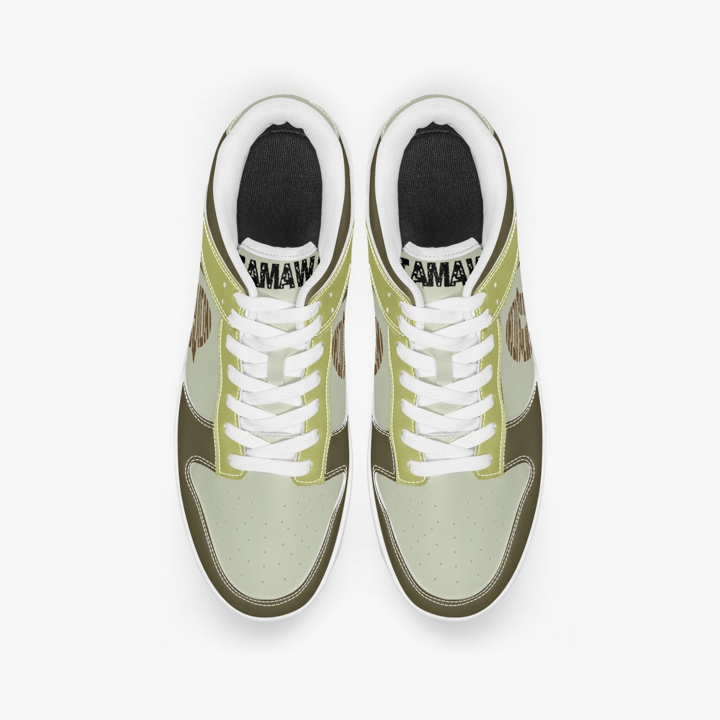 Dunk Stylish Low-Top Leather Sneakers Brown/Mostaza