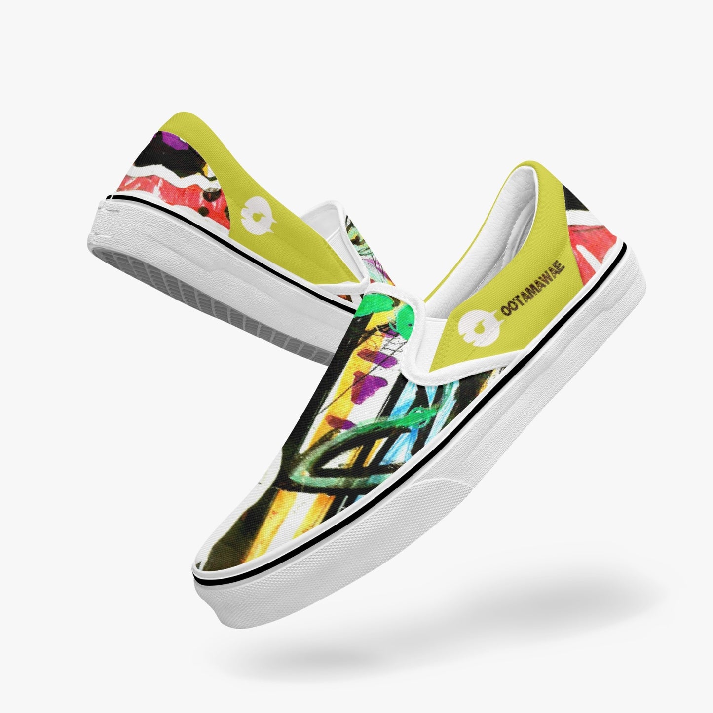 Art in Yellow AOP Slip-On Shoes