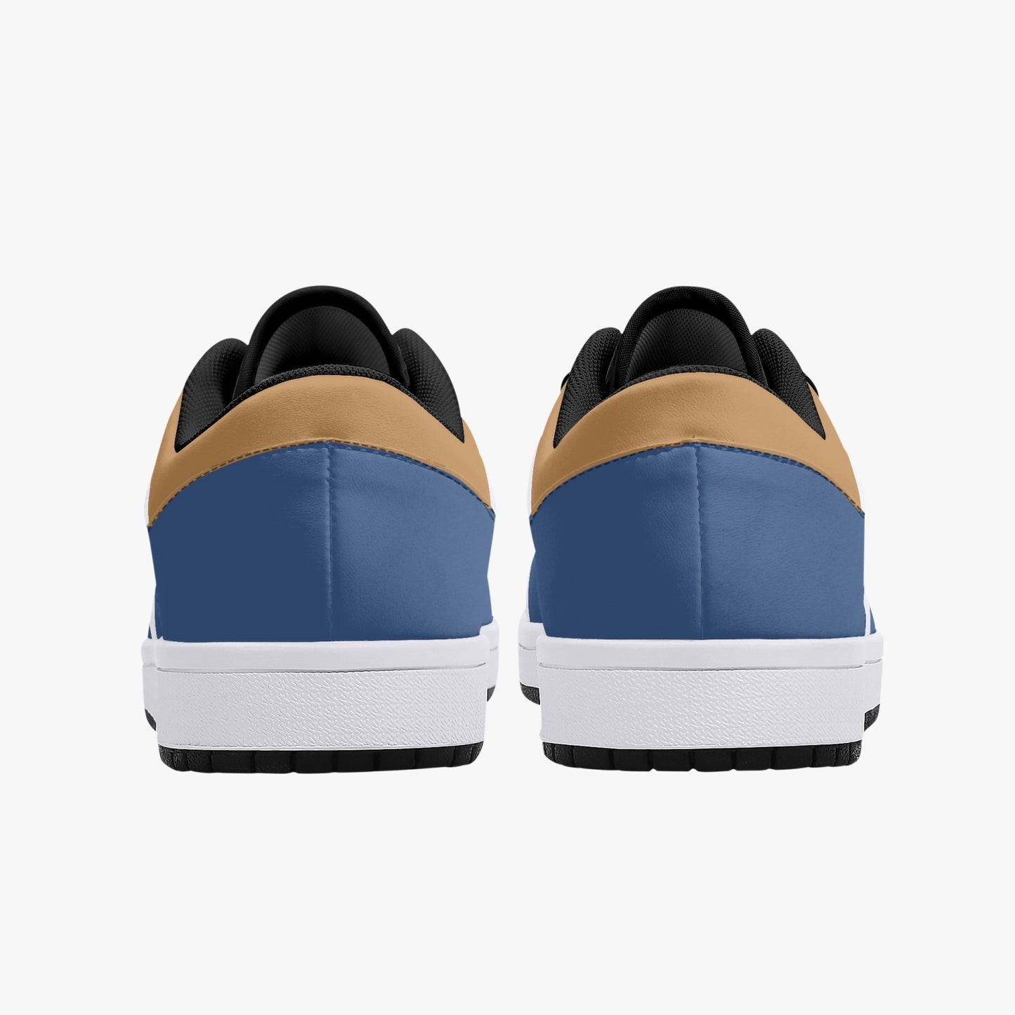 Low-Top Leather Sneakers - Blue/Orange