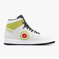 High-Top Leather Sneakers White Yellow