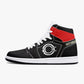 High-Top Leather Sneakers Black-Red