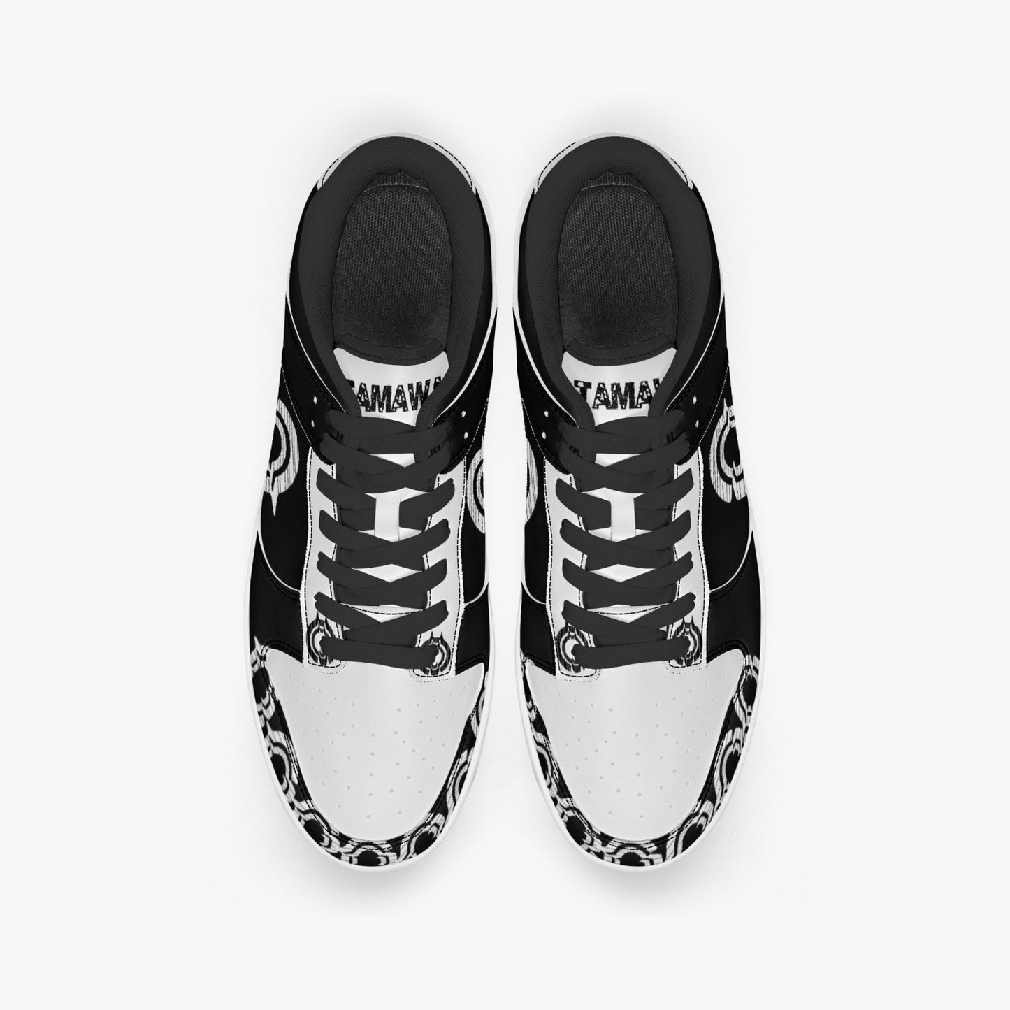 Dunk Stylish Low-Top Leather Sneakers Black and White logo