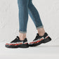 All colors Trendy Chunky Sneakers - White/Black With Red Waves