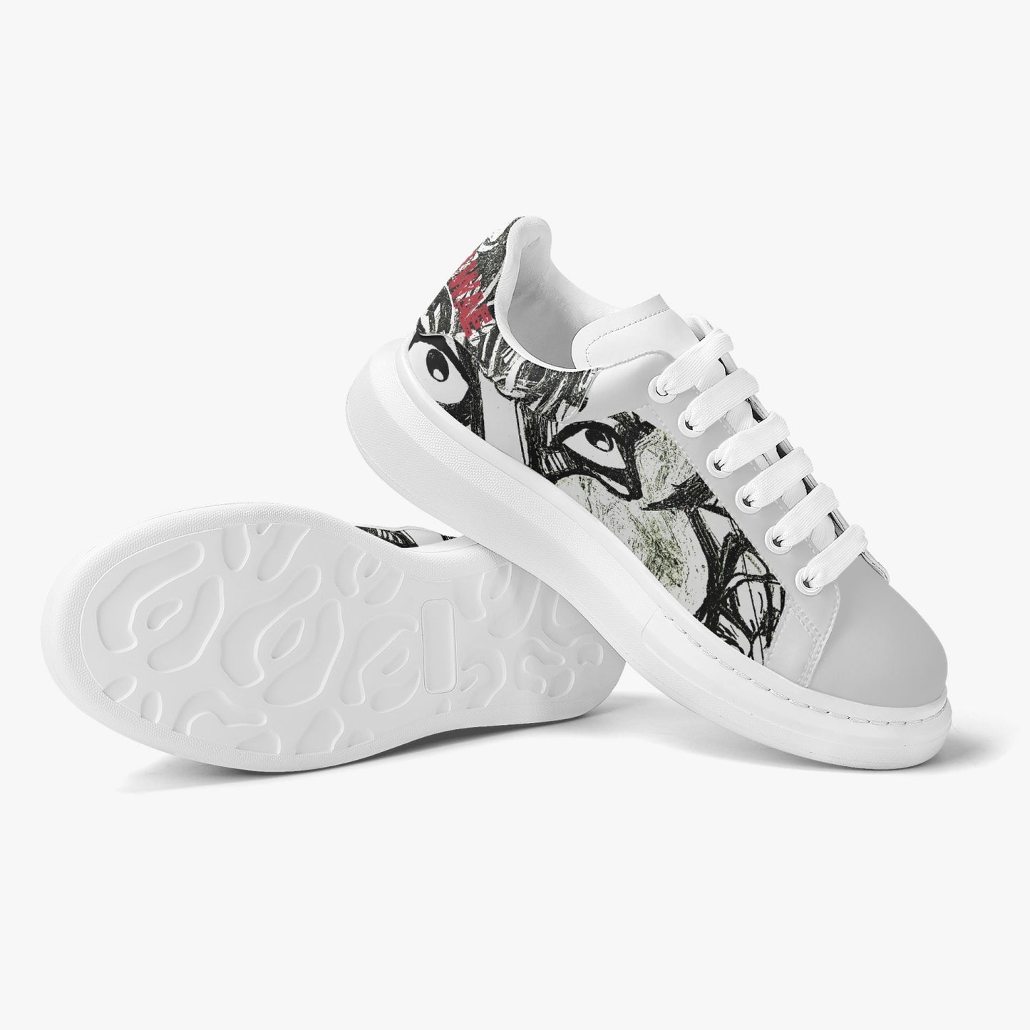 Lifestyle Low-Top Leather Sneakers Black Eyes