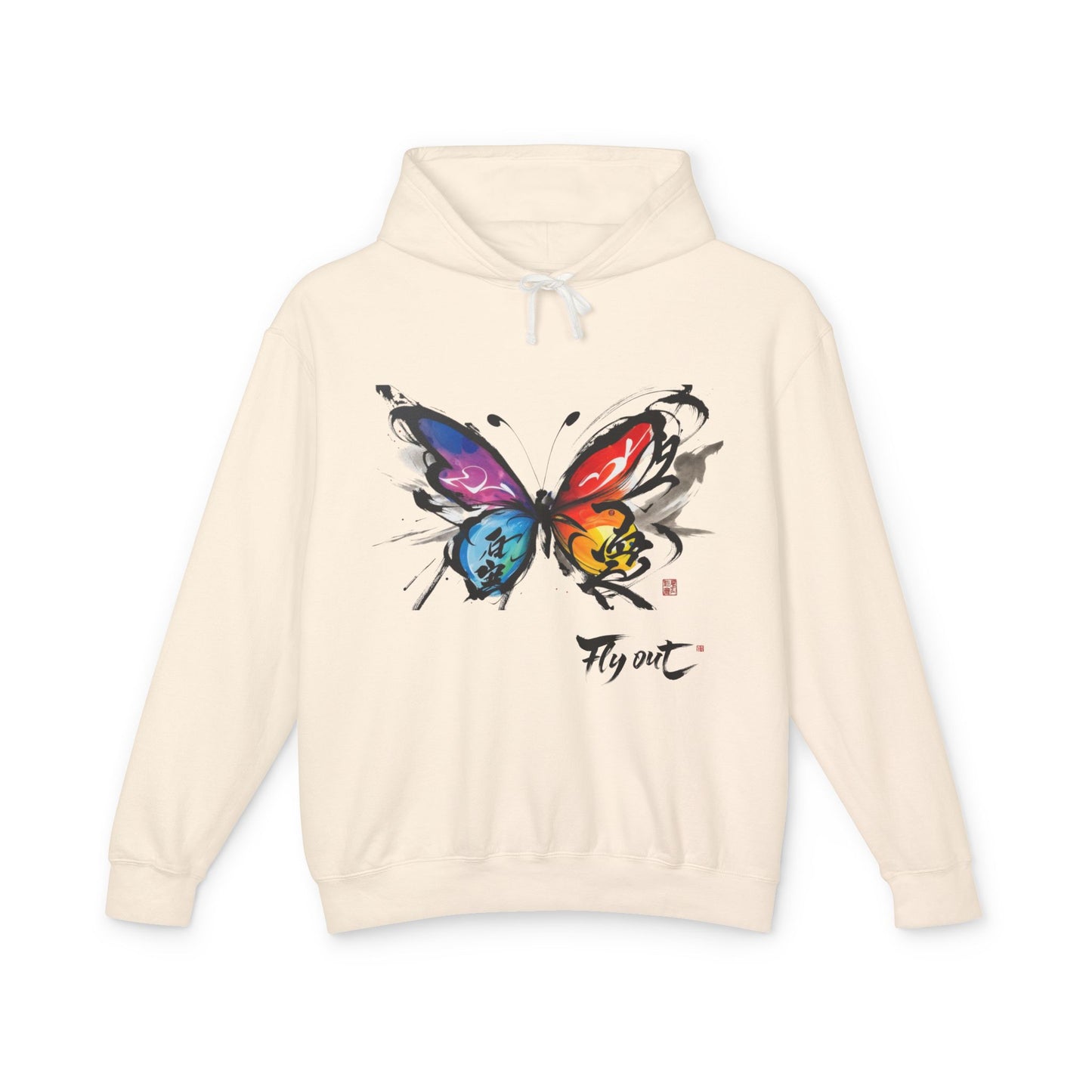 Unisex Lightweight Hooded Sweatshirt graffiti butterfly Fly out