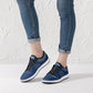 Low-Top Leather Sneakers - Blue Navy/Grey